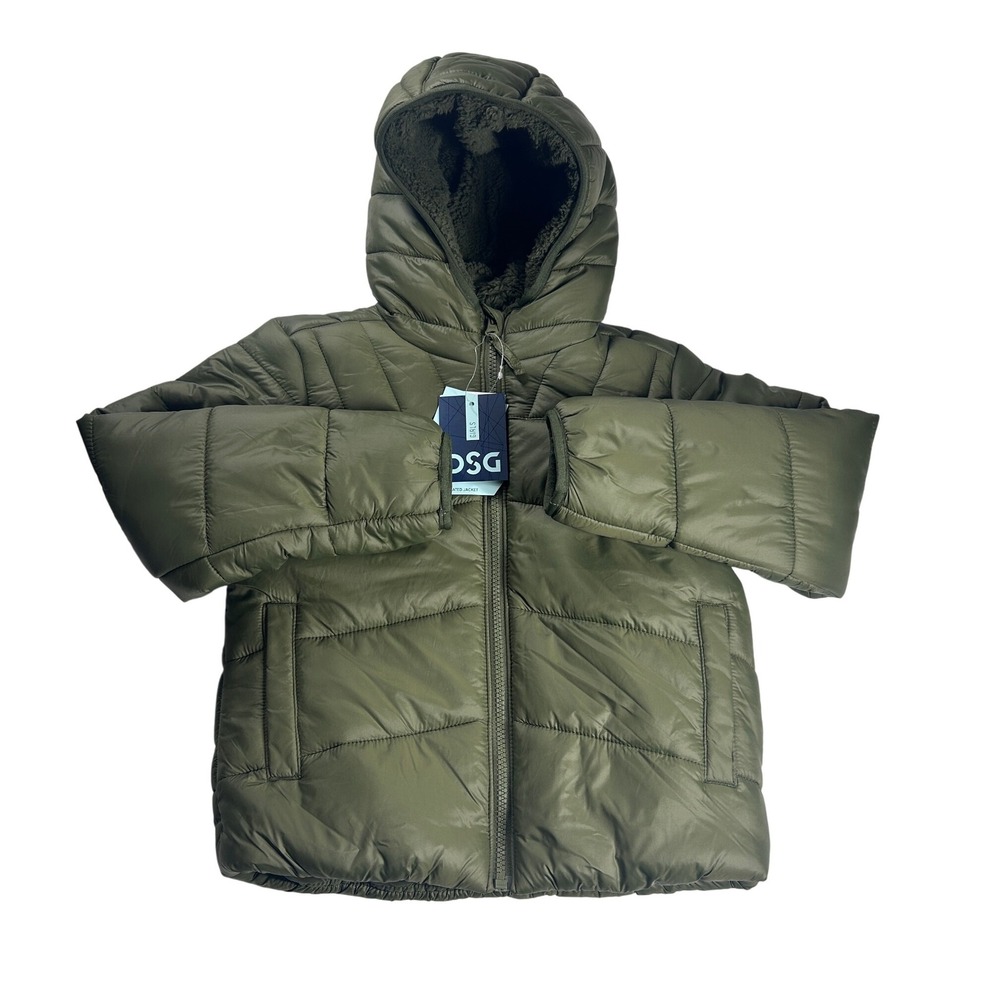 DSG Girls Insulated Jacket Inky Olive Hooded Puffer Size XS NEW
